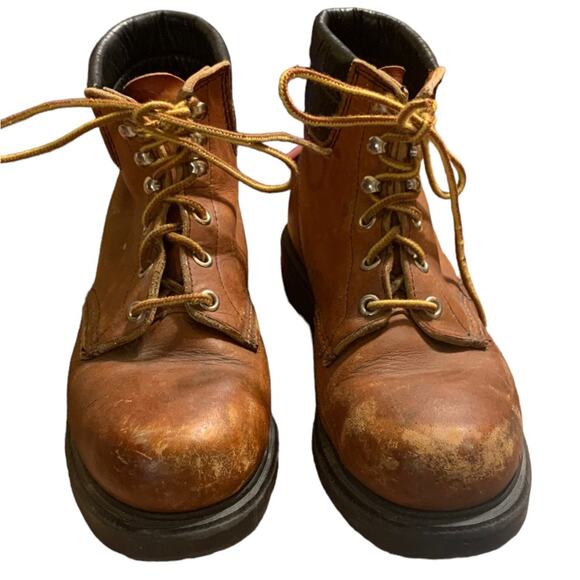 Red Wing Leather Work Boots Vintage Supersole Steel Toe 90s Size 6 D - Picture 1 of 9